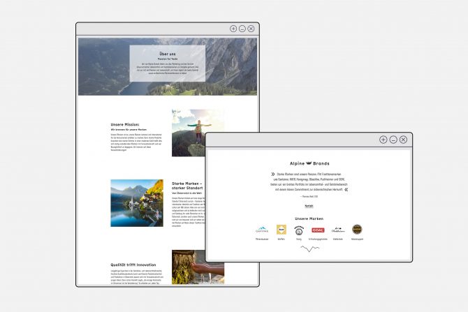 Marken Design Alpine Brands Website